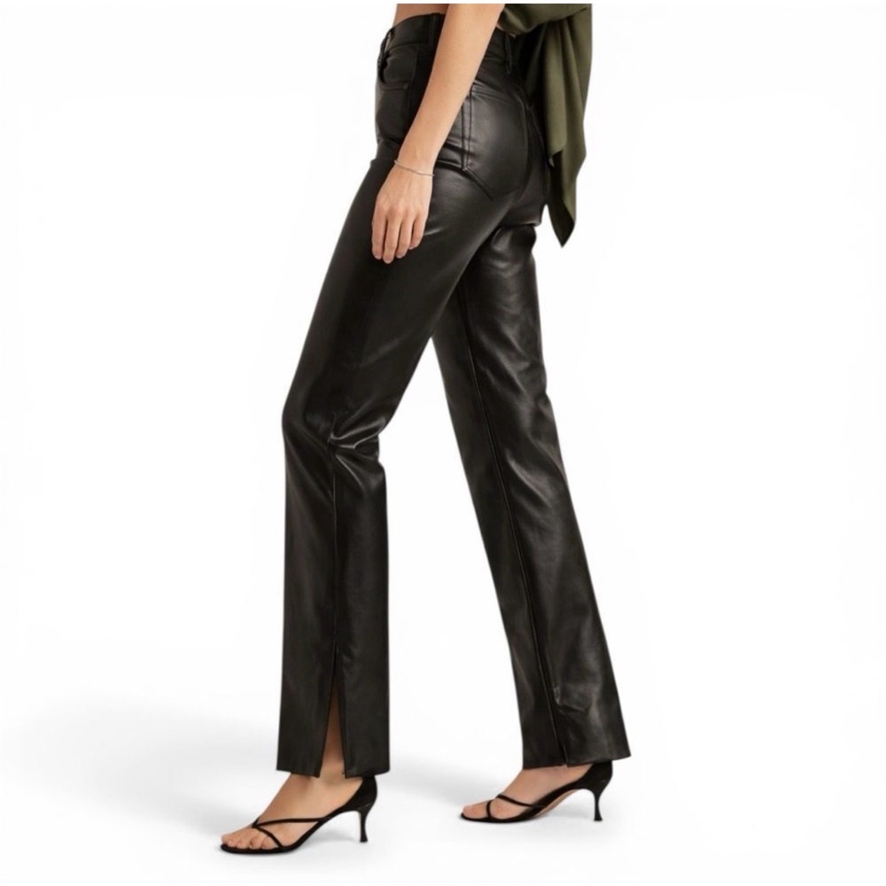 Abercrombie Vegan Leather The 90s Straight Ultra High Rise curve love